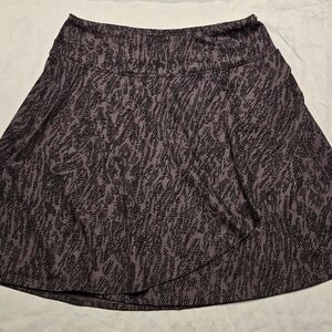 Eddie Bauer Black and Purple Patterned Skirt